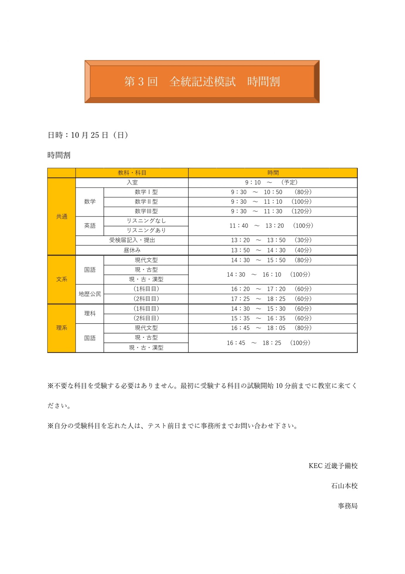 記述 全 模試 統